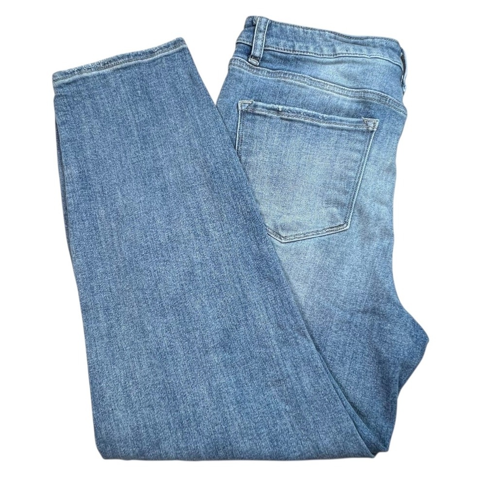 Risen Jeans Womens 13/31 Relaxed Skinny Distressed Medium Wash Jeans Stretch